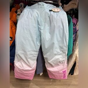 Beautiful Hurley new nwt blue and pink ombré Gradient Snow Pants
